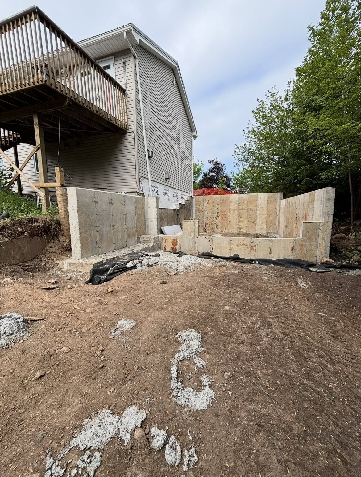 Concrete foundation for a building addition