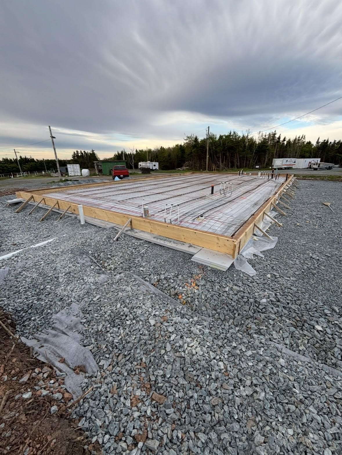 Engineered concrete slab under construction